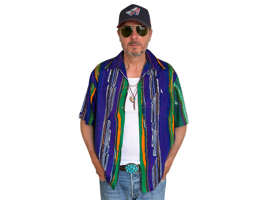 Size M. Vintage 70s Hawaiian cotton shirt made In Hawaii Alfred Shaheen