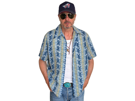 Large Vintage 70s Hawaiian Thin Cotton Shirt | Retro Island Fashion