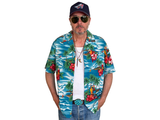 Large Vintage 70s Hawaiian Thin Cotton Shirt | Retro Island Style