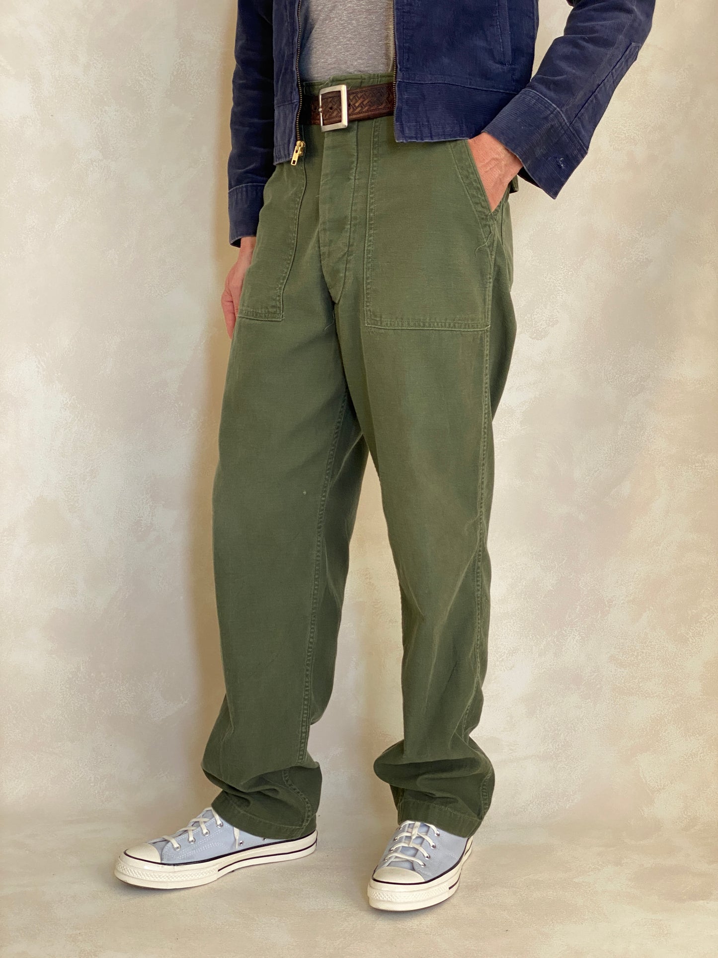 Authentic Vietnam era 1975 US Army fatigue/utility pants, size 31X33.