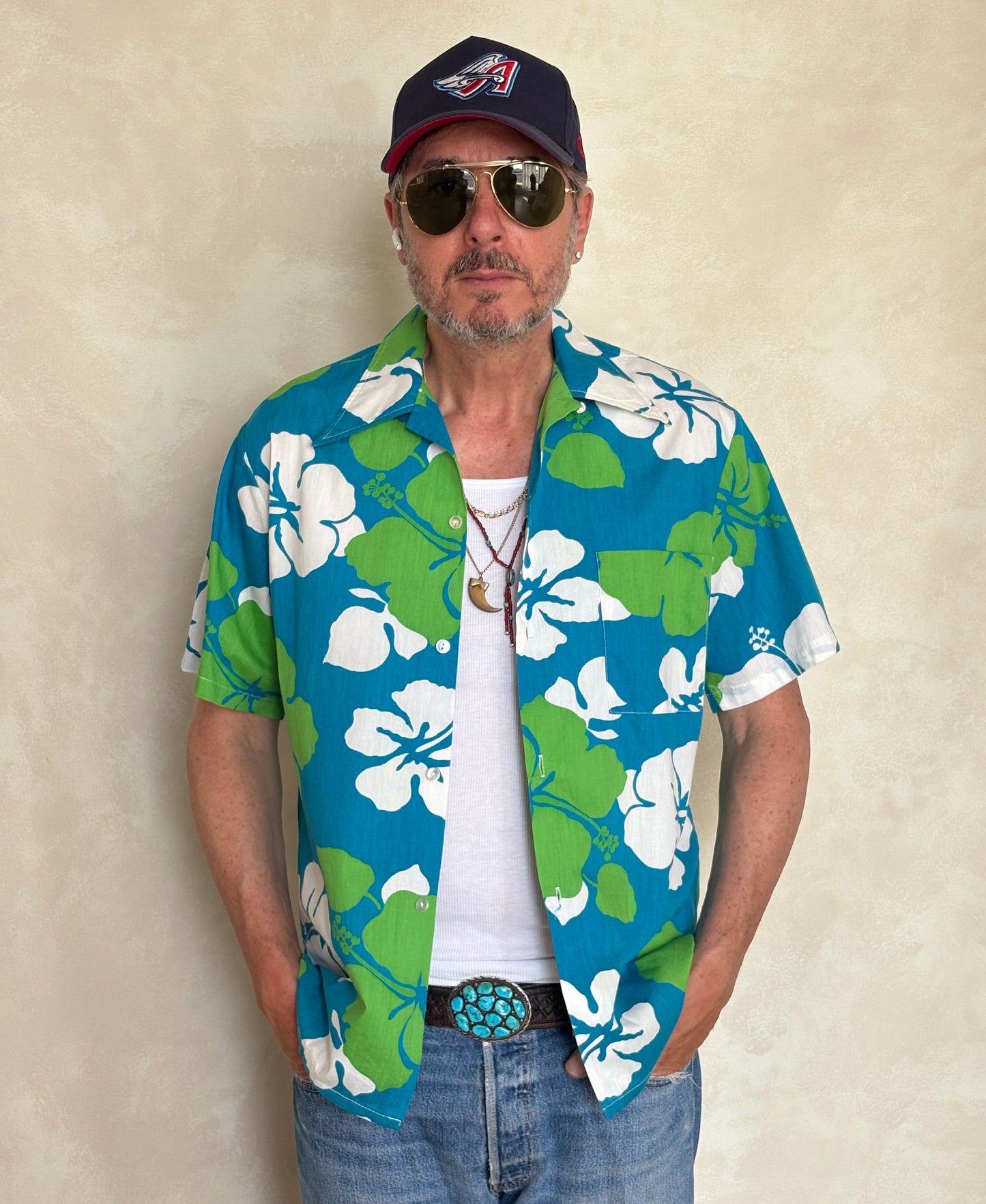 Vintage 60s Hawaiian Cotton Shirt Made in Hawaii | Size M