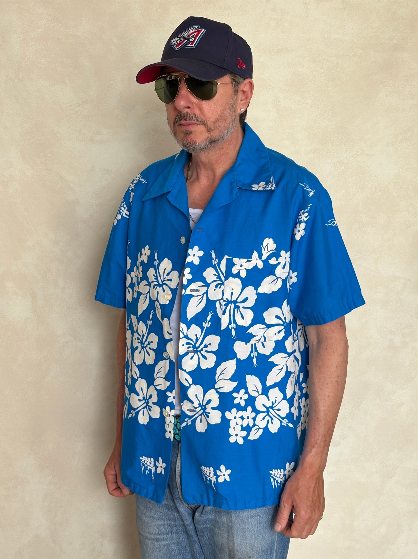 XL Size Vintage 70s Hawaiian Thin Cotton Shirt - Retro Tropical Collectible