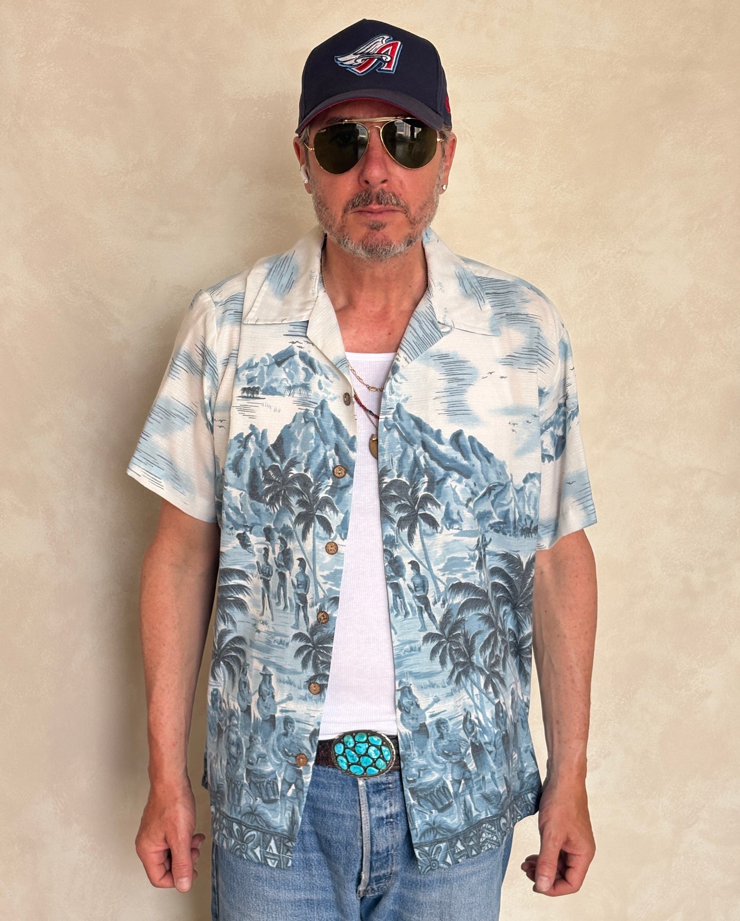Large Vintage 70s Hawaiian Thin Cotton Shirt | Retro Island Style