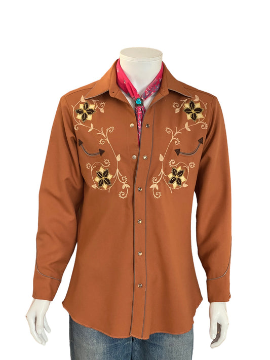 Size Med. Vintage 70s embroidered H Bar C western shirt