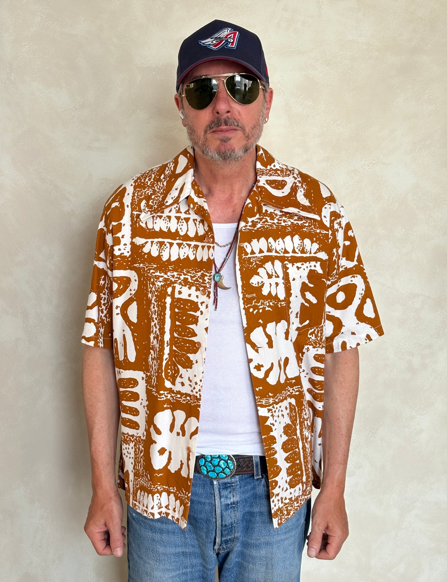 Medium Size Vintage 90s Hawaiian Cotton Shirt by Jantzen - Retro Beachwear Collectible