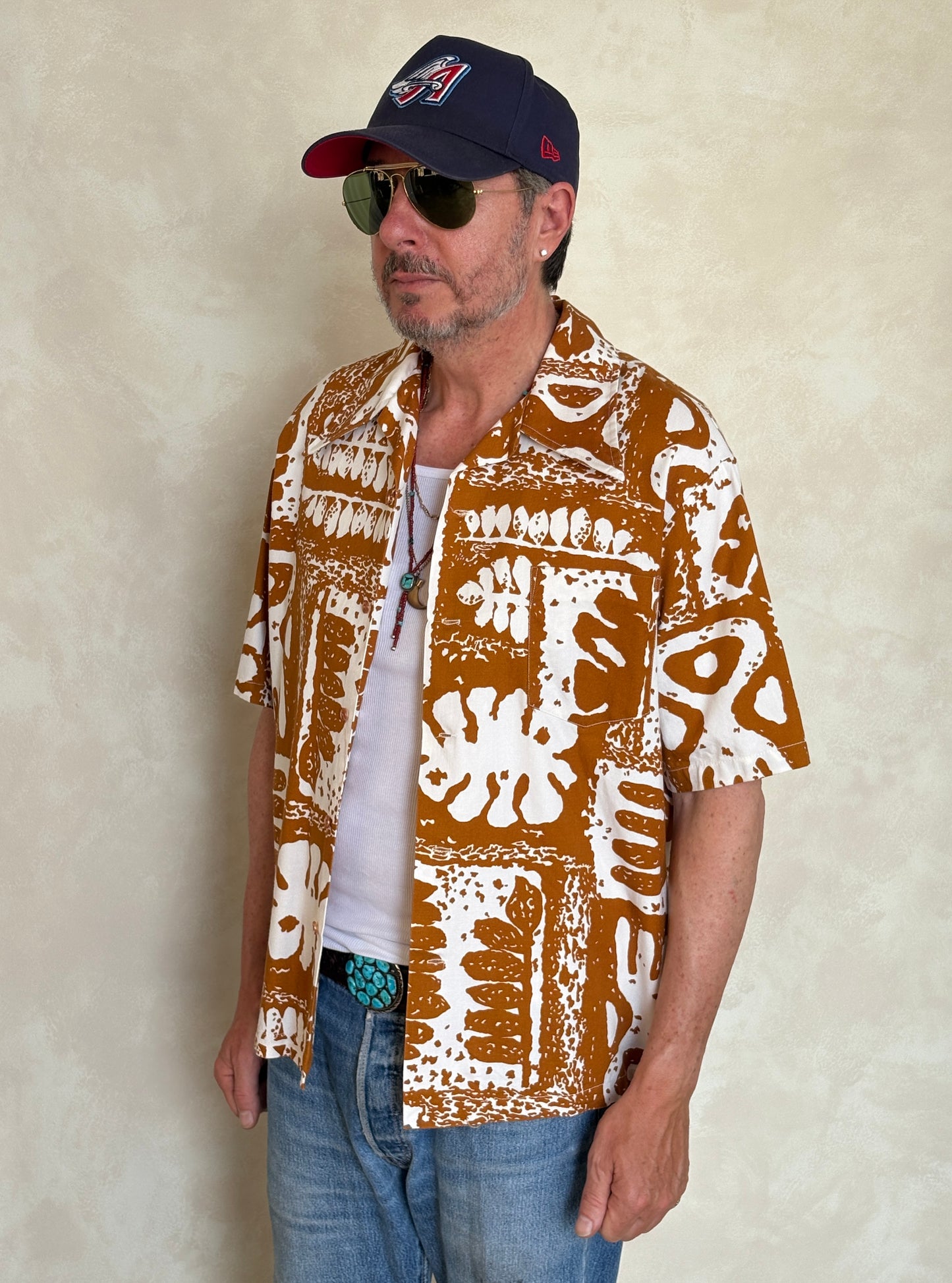 Medium Size Vintage 90s Hawaiian Cotton Shirt by Jantzen - Retro Beachwear Collectible