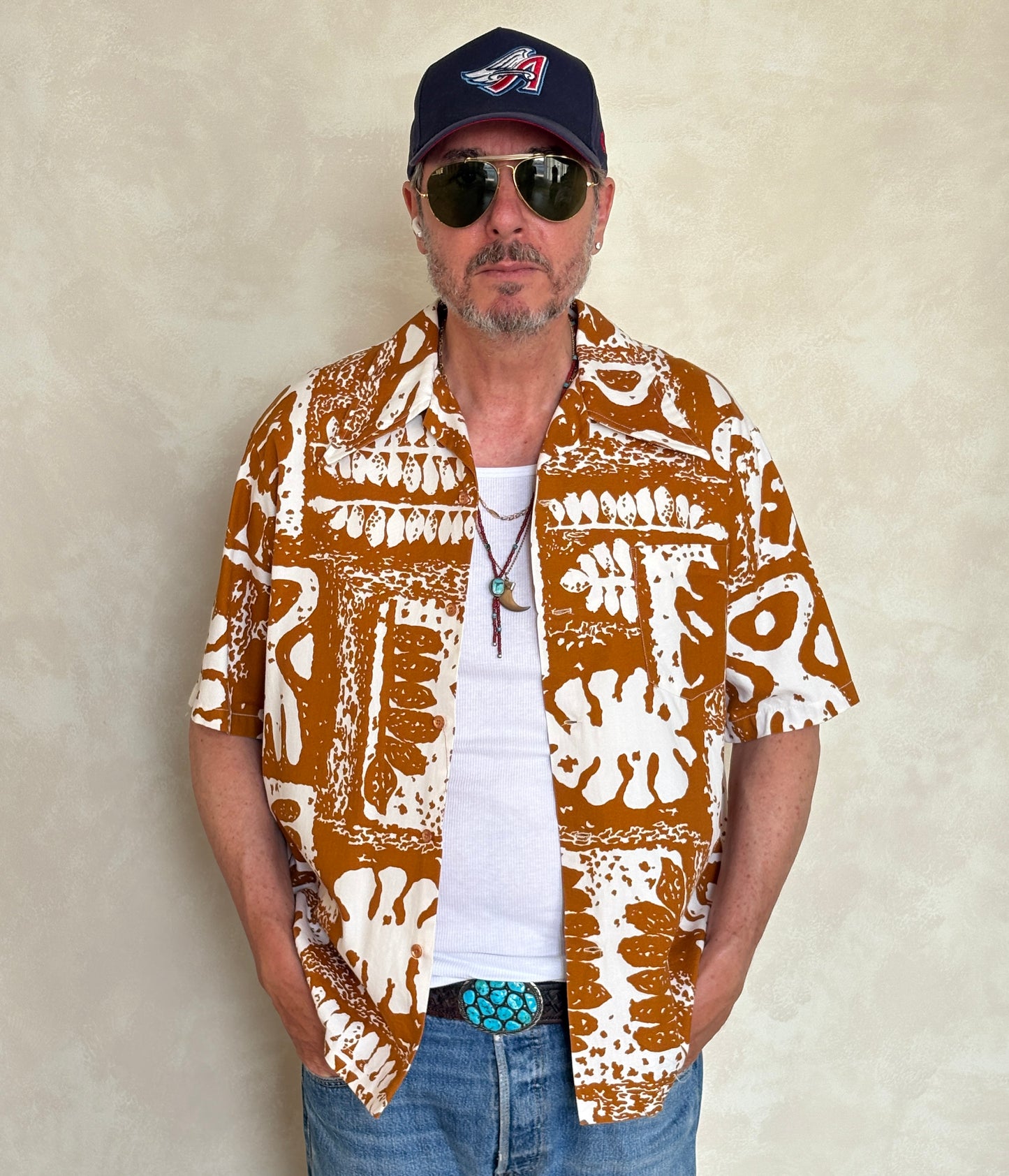 Medium Size Vintage 90s Hawaiian Cotton Shirt by Jantzen - Retro Beachwear Collectible