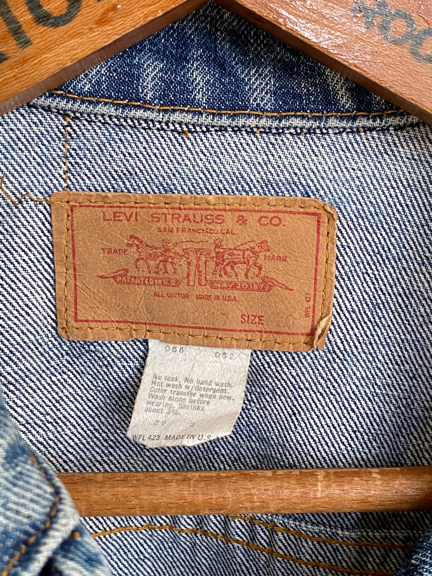 Vintage 70s Levis jacket, size 40US, with two pockets, made in the USA.