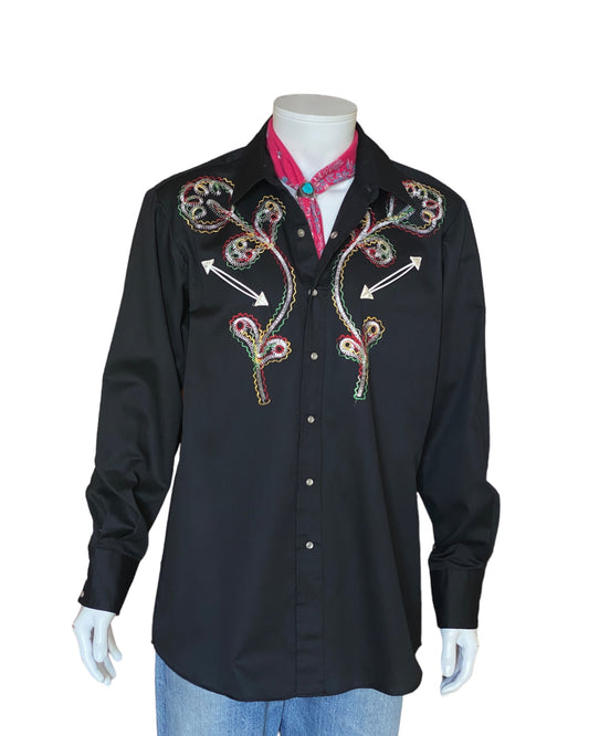 Size XL. Vintage 70s embroidered Sears western shirt