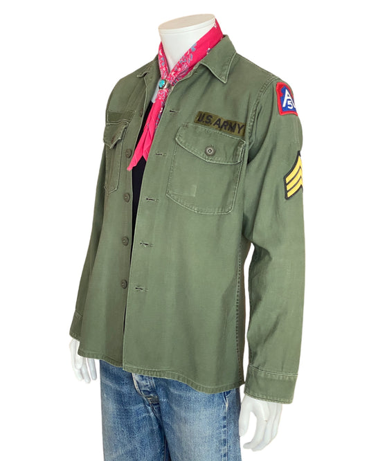 Authentic 1966 Vietnam War Era US Military OG 107 Fatigue Shirt - Size M | Vintage Collectible