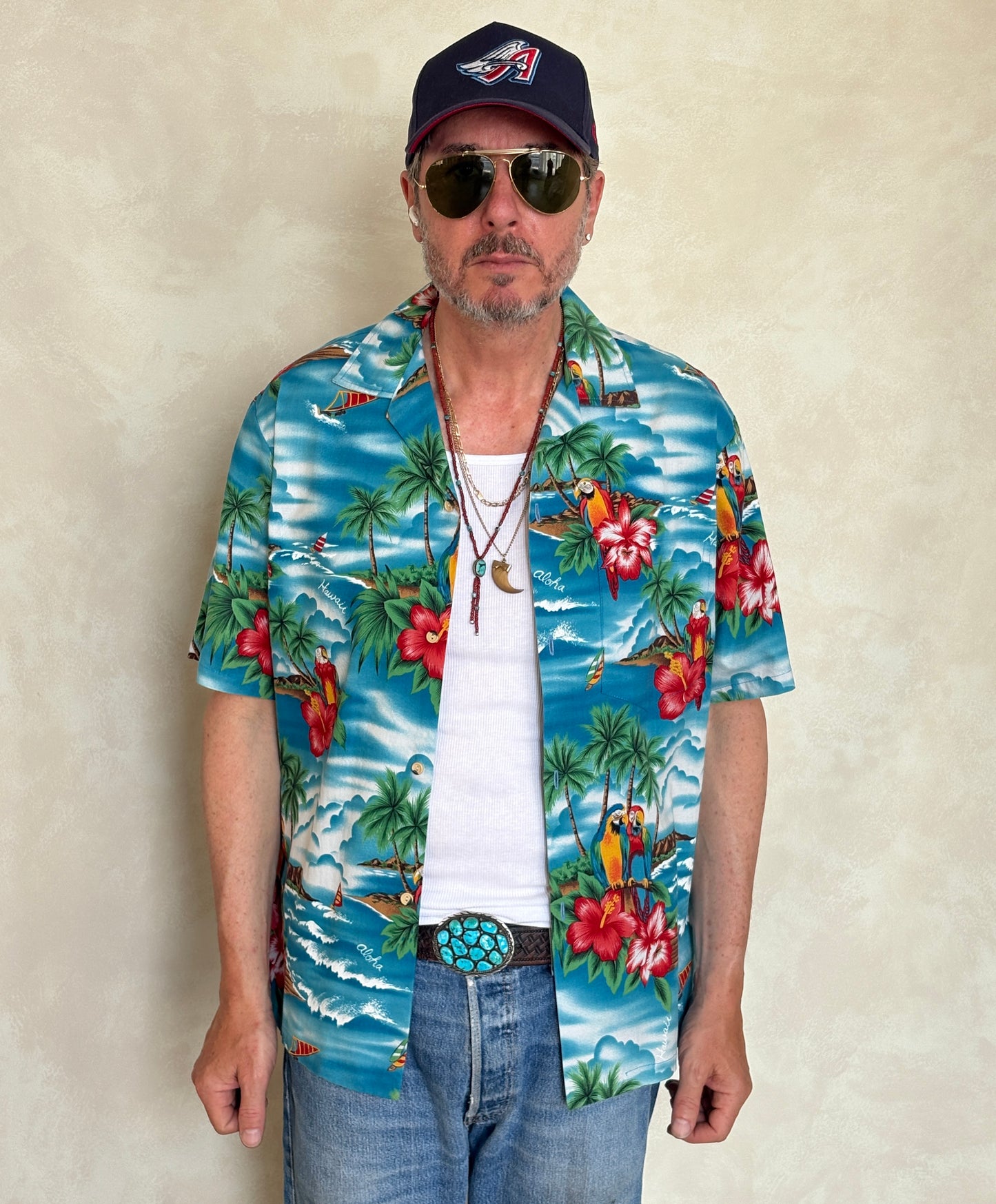 Large Vintage 70s Hawaiian Thin Cotton Shirt | Retro Island Style