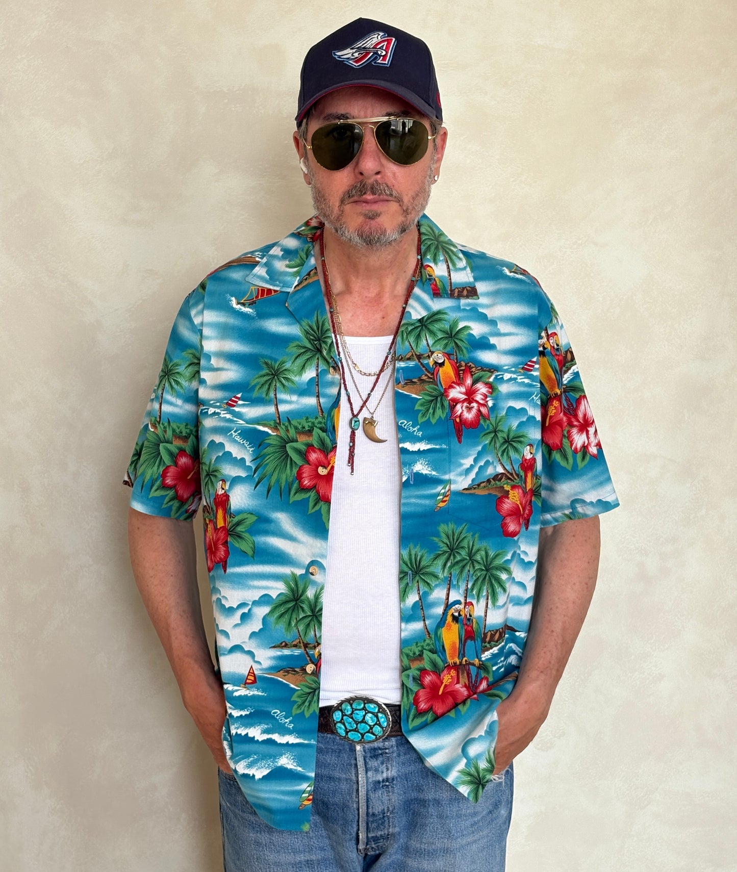 Large Vintage 70s Hawaiian Thin Cotton Shirt | Retro Island Style