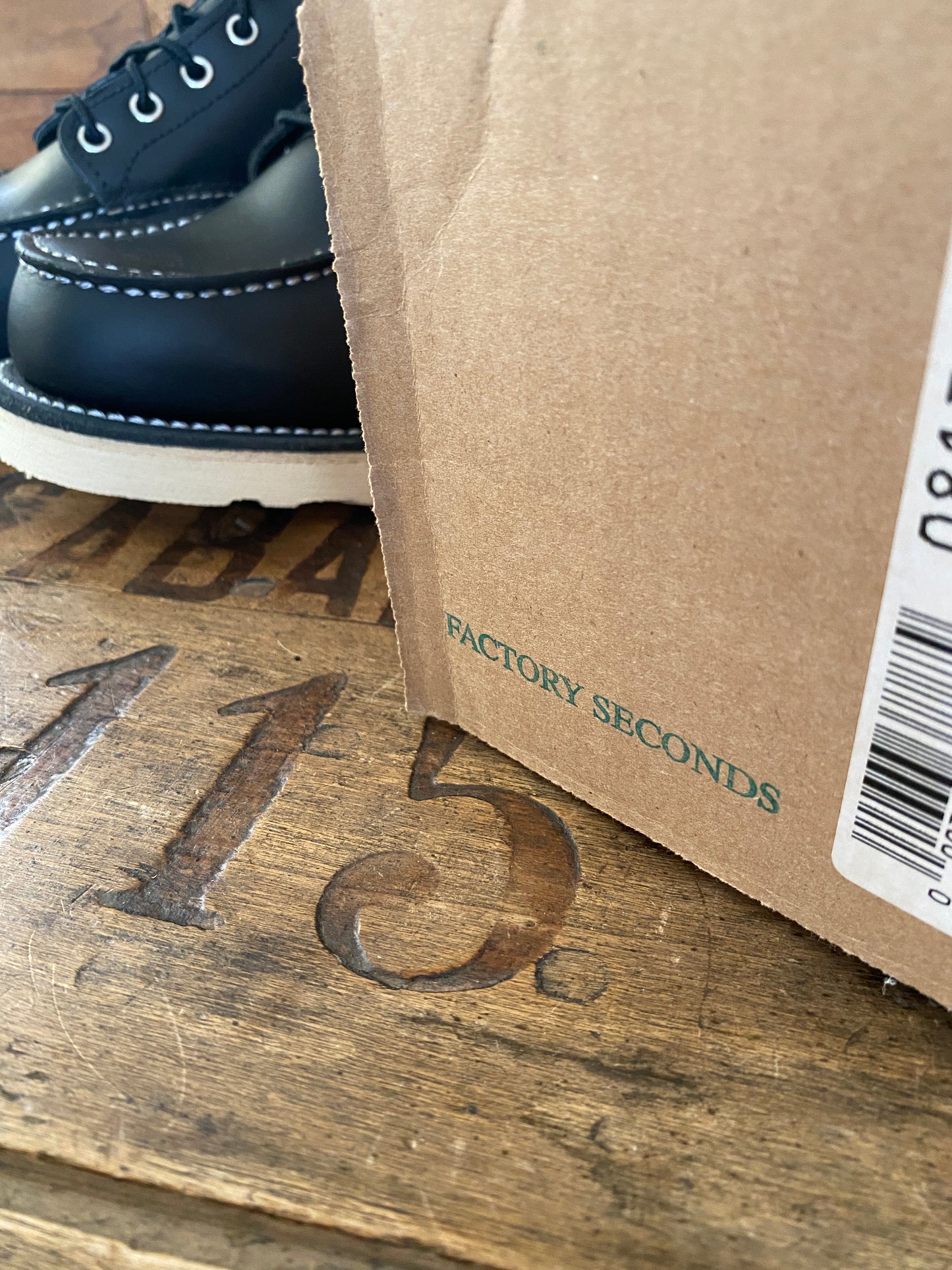 Red Wing 8130 Moc Toe Black Boots - Made in USA (Size 7E/39 Euro) - Seconds