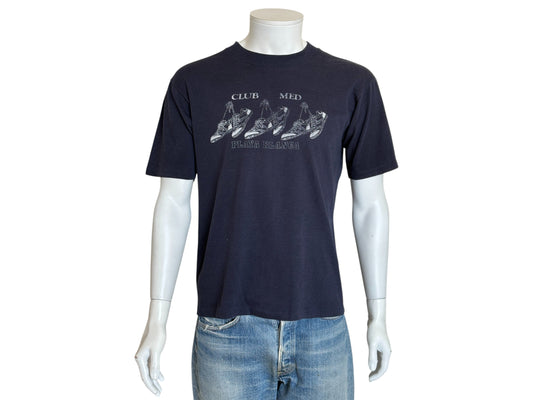 Vintage Club Med Playa Blanca T-Shirt – 1980s Graphic Sneakers Tee – Size L