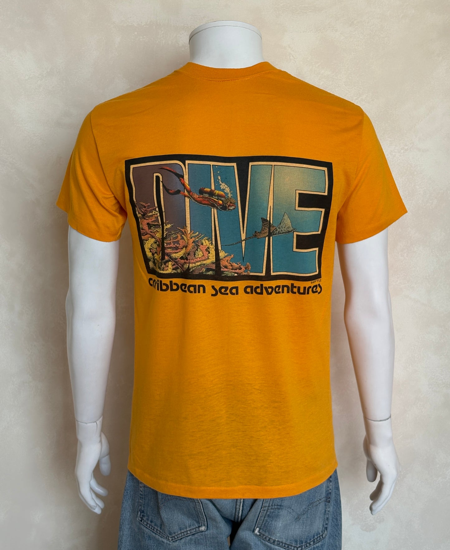Vintage 83s Dive Caribbean Sea Adventures T-Shirt St. Croix USVI Scuba Tee .size L