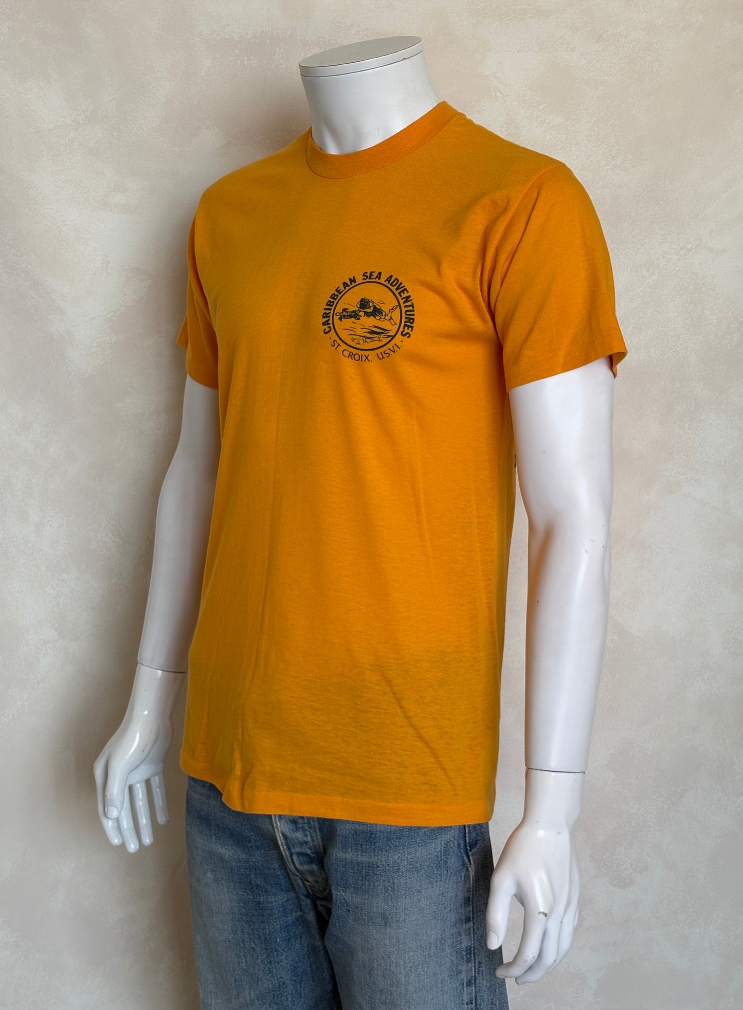 Vintage 83s Dive Caribbean Sea Adventures T-Shirt St. Croix USVI Scuba Tee .size L
