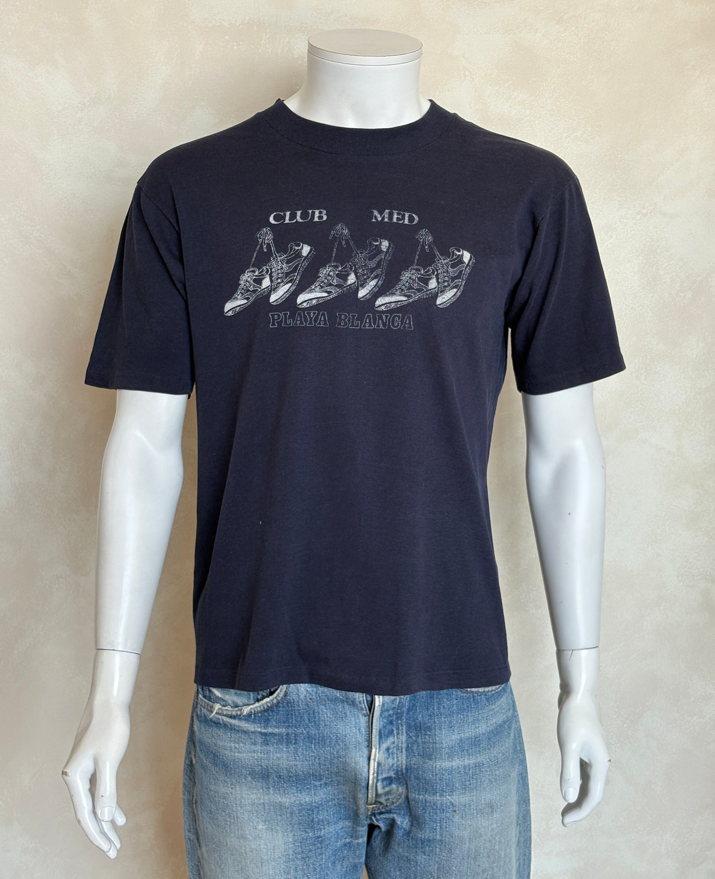 Vintage Club Med Playa Blanca T-Shirt – 1980s Graphic Sneakers Tee – Size L
