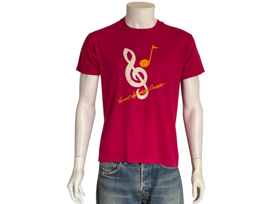 Vintage Vermont Symphony Orchestra T-Shirt – Fuchsia Pink, 80s Music Logo, Rare and Original-Large