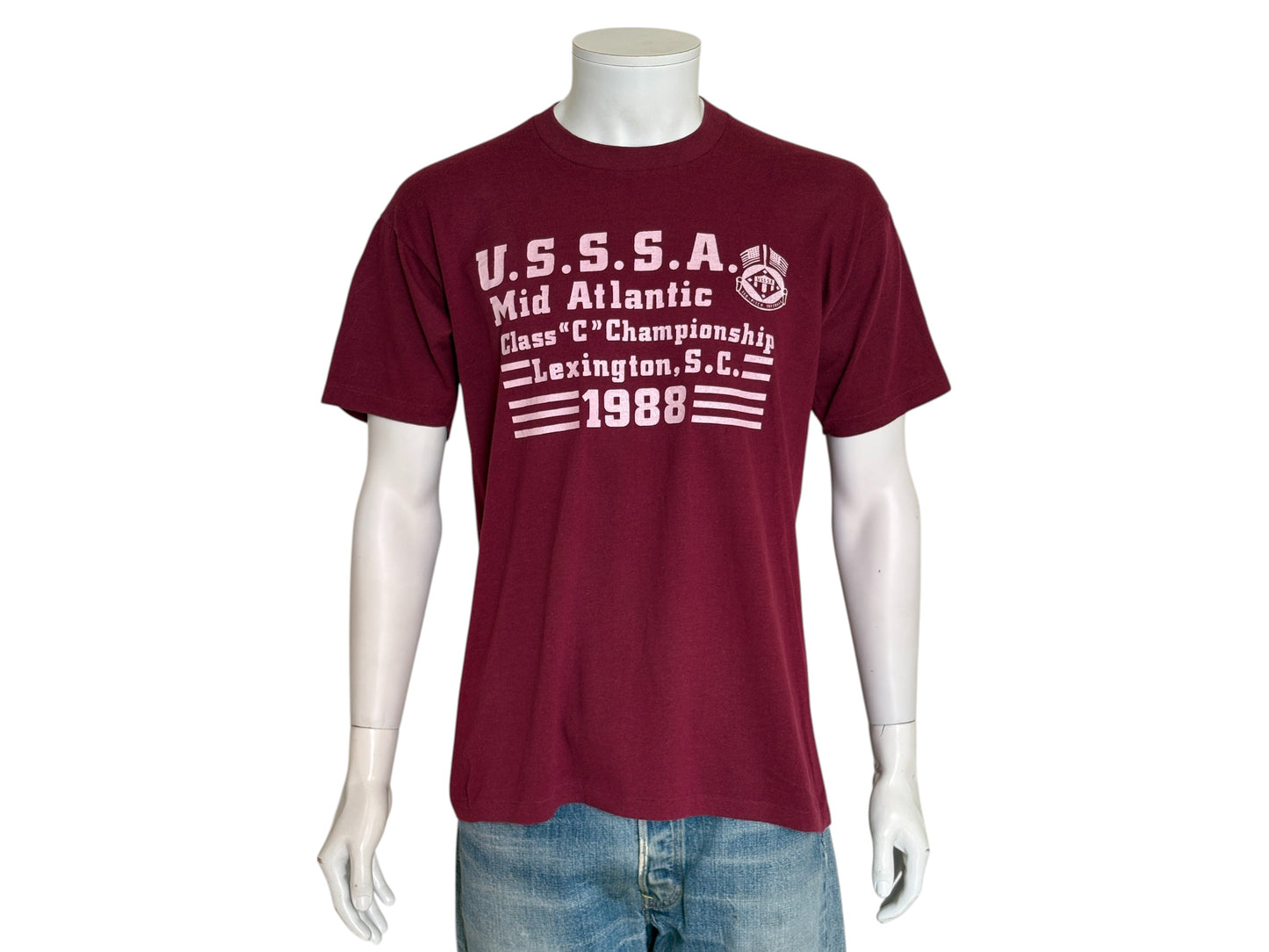 Vintage 1988 U.S.S.S.A. Softball Tee from the Mid Atlantic Championship – Made in USA, XL T shirt