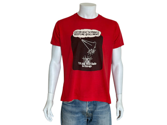 Vintage WGN Radio tee – late-night Chicago vibes with Ed ‘Chicago’ Schwartz. Large