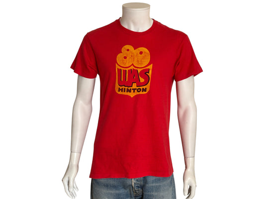 Vintage 80s bowling tee – bold WAS Hinton graphic with retro athletic flair. Large