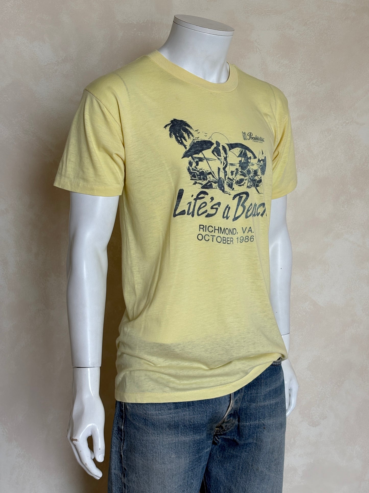 Vintage 1986 ‘Life’s a Beach’ tee – Richmond VA party vibes with retro beach scene.XL