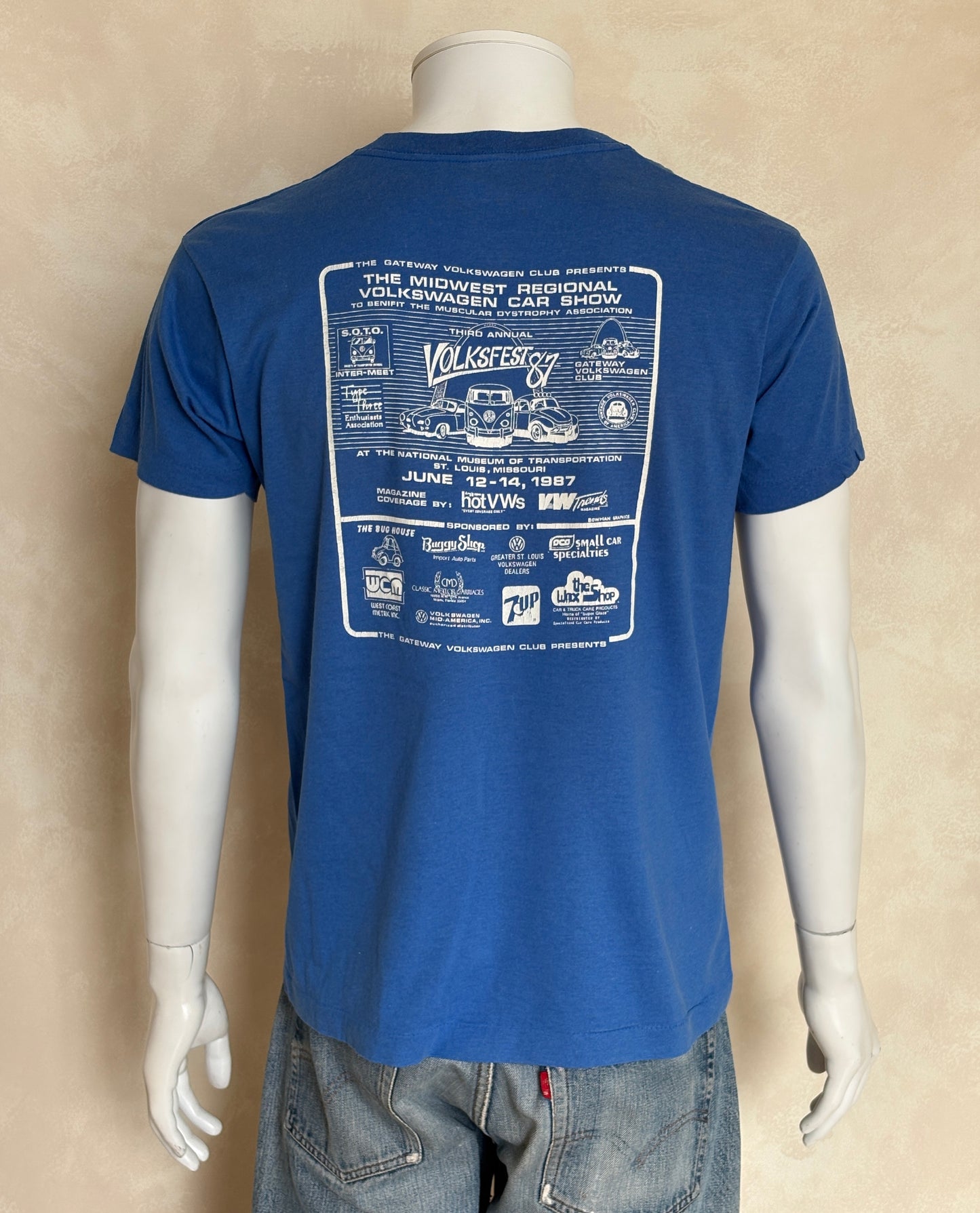 Volkswagen 1987 Car Show Tee – Authentic USA Vintage – Large- t shirt