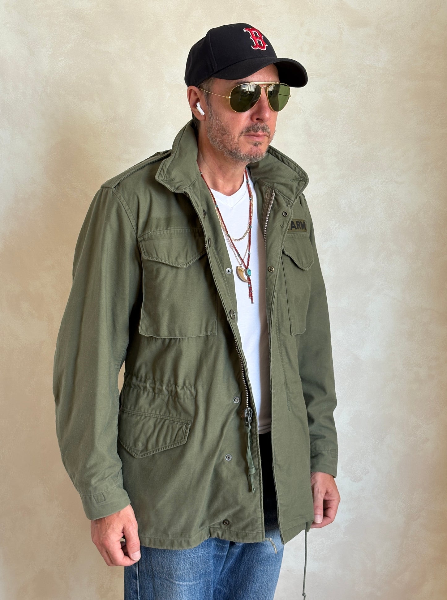 Small Long. Authentic Alpha Industries 1969 US Army M-65 Field Jacket – OG-107 – Vintage Military Issue