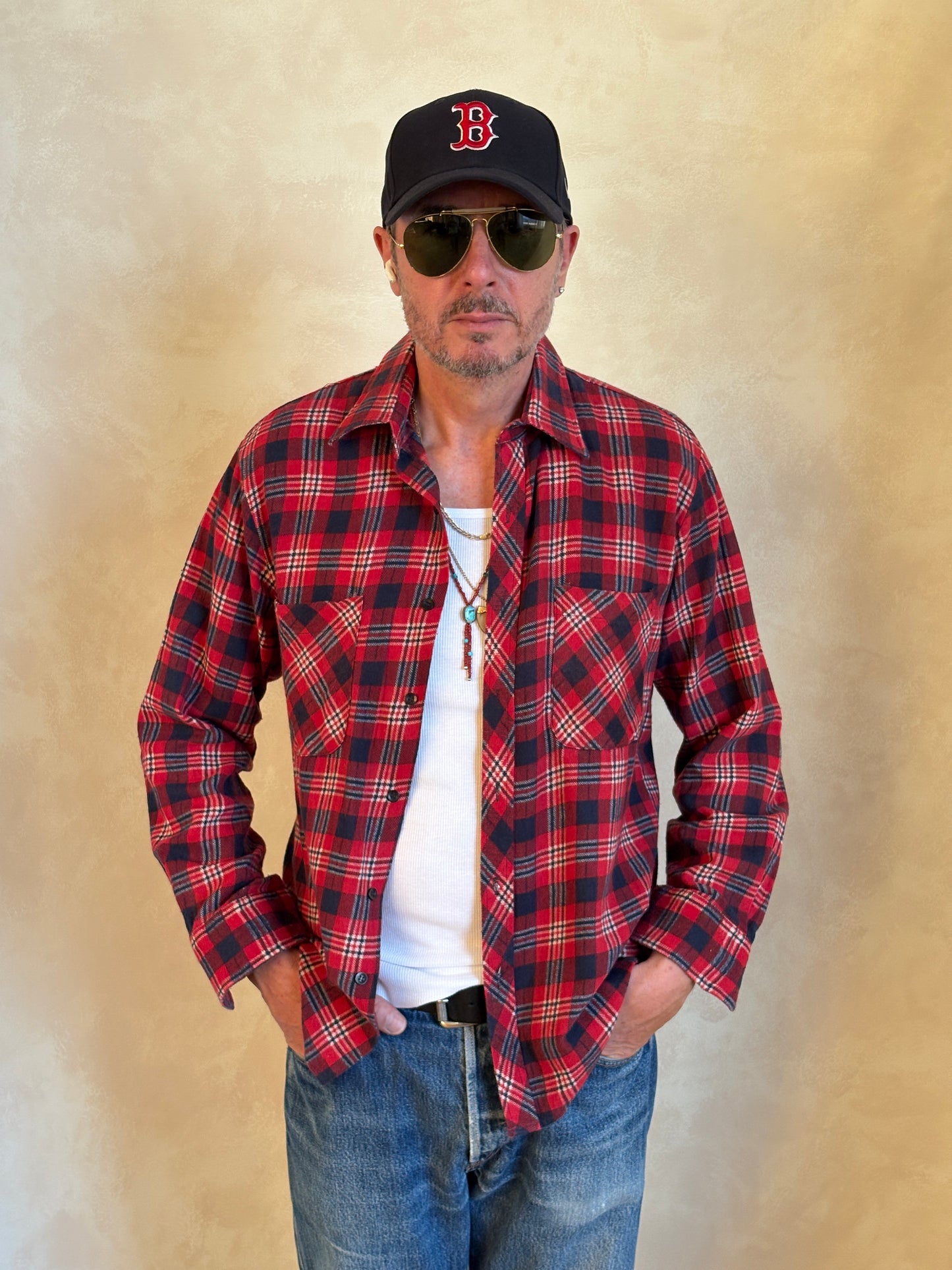 Size Med. Vintage 80s Flannel Plaid Shirt – Retro Grunge Workwear