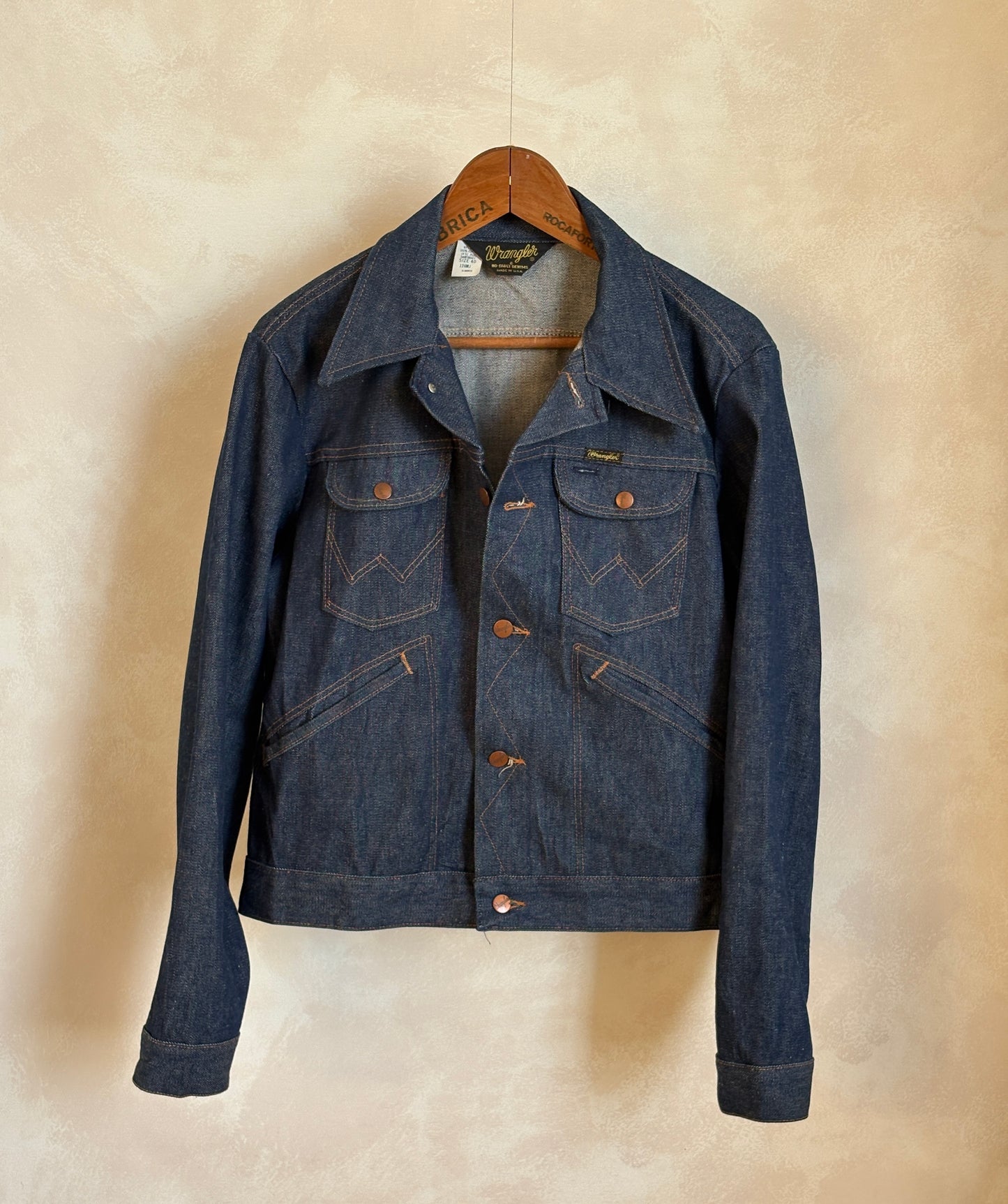 Size 40US / 50EU. Authentic 126MJ 80s Wrangler jacket  – Made in the USA