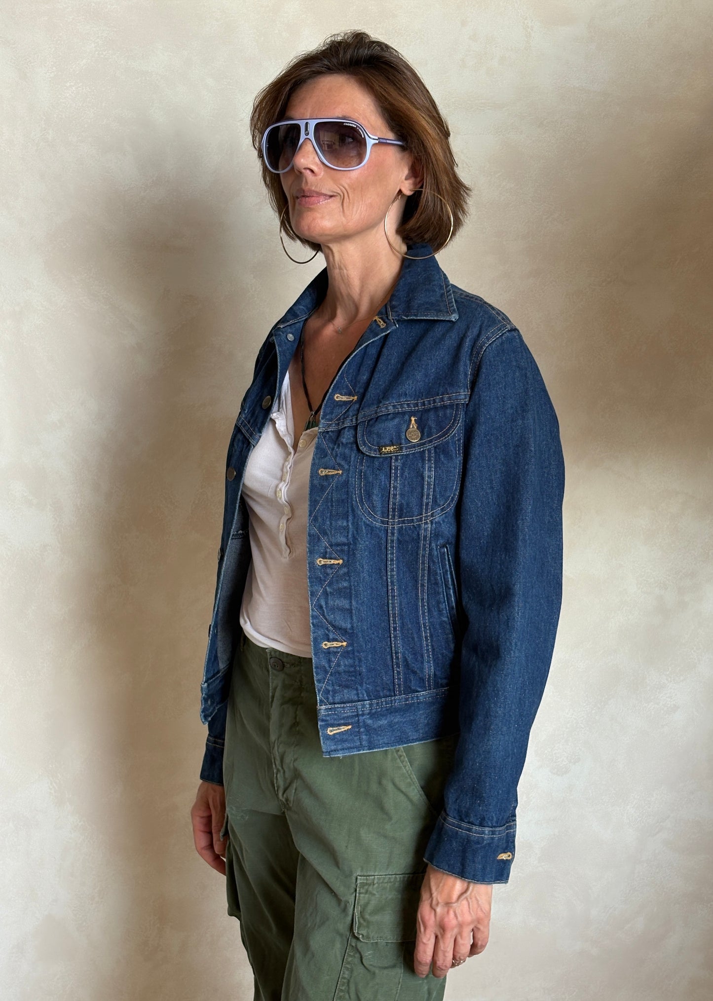 Size 34US / 44EU . Vintage 80s Lee Denim Jacket – 4 Pockets – Made in USA