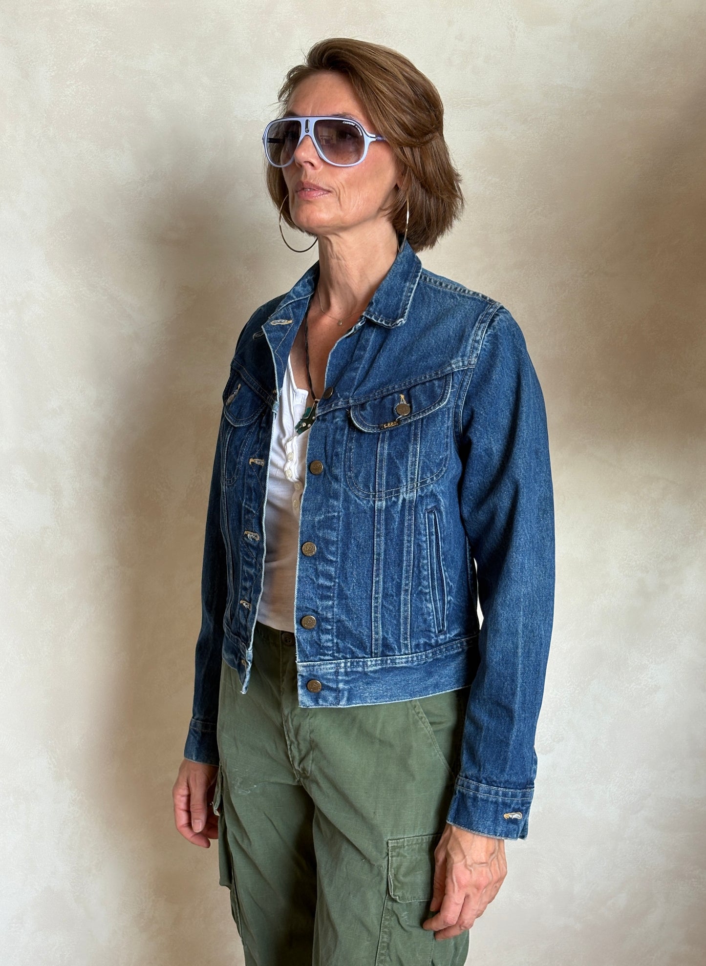 Size 34US / 44EU .Vintage 80s Lee Denim Jacket – 4 Pockets – Made in USA