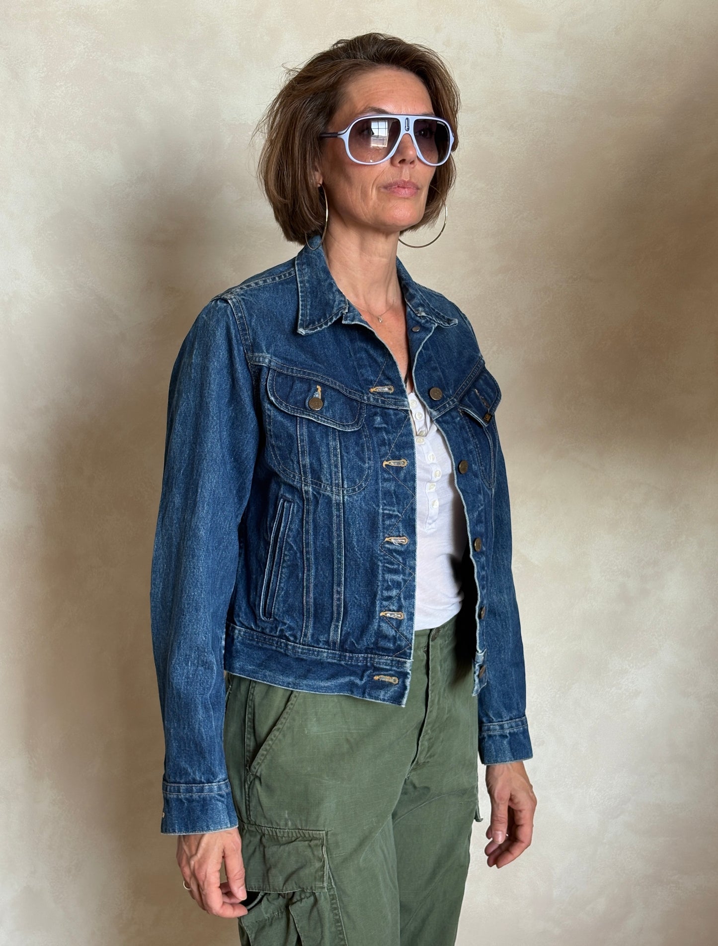 Size 34US / 44EU .Vintage 80s Lee Denim Jacket – 4 Pockets – Made in USA