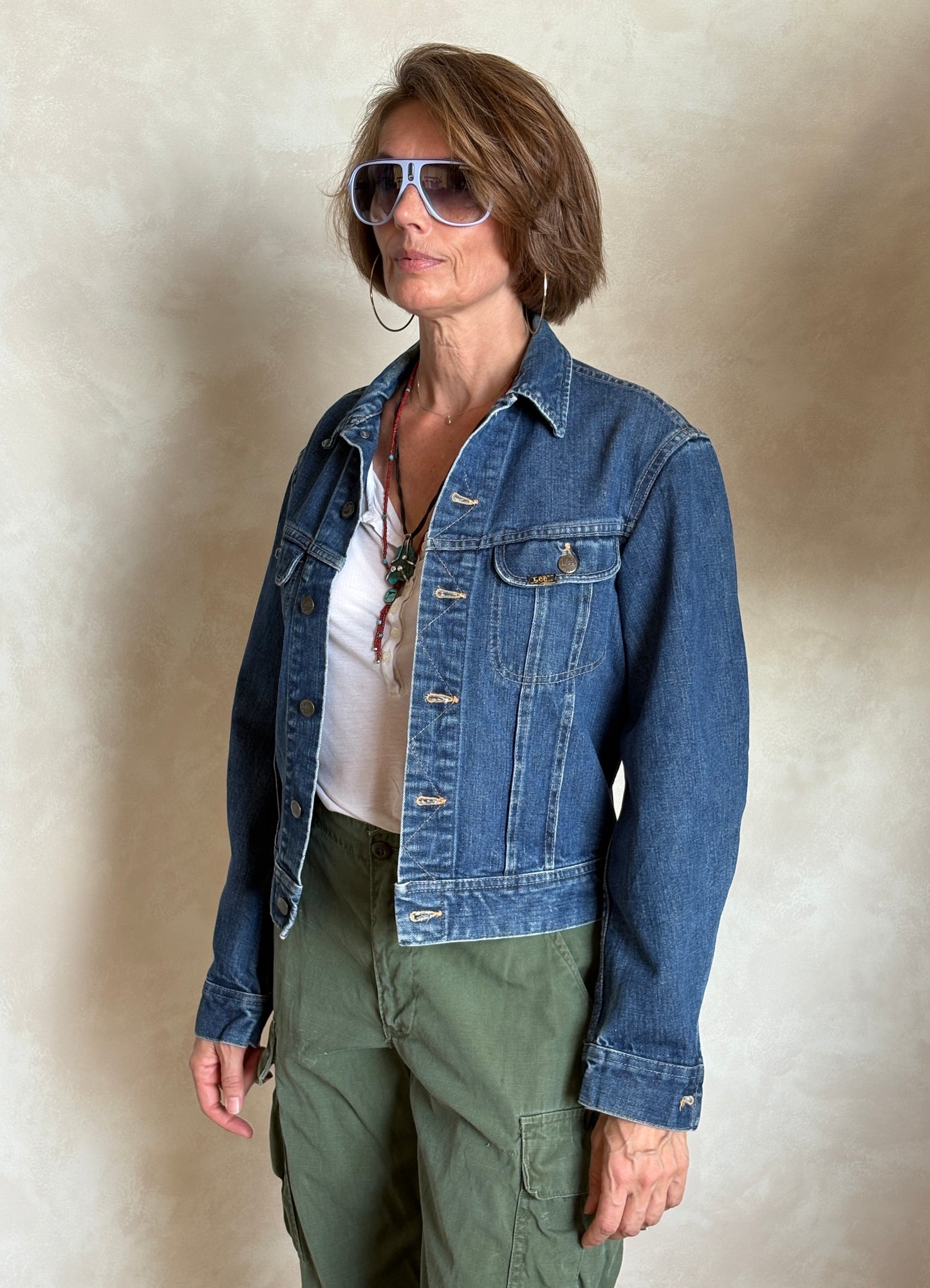 Size 38US / 48EU . Vintage 80s Lee Denim Jacket – 2 Pockets – Made in USA