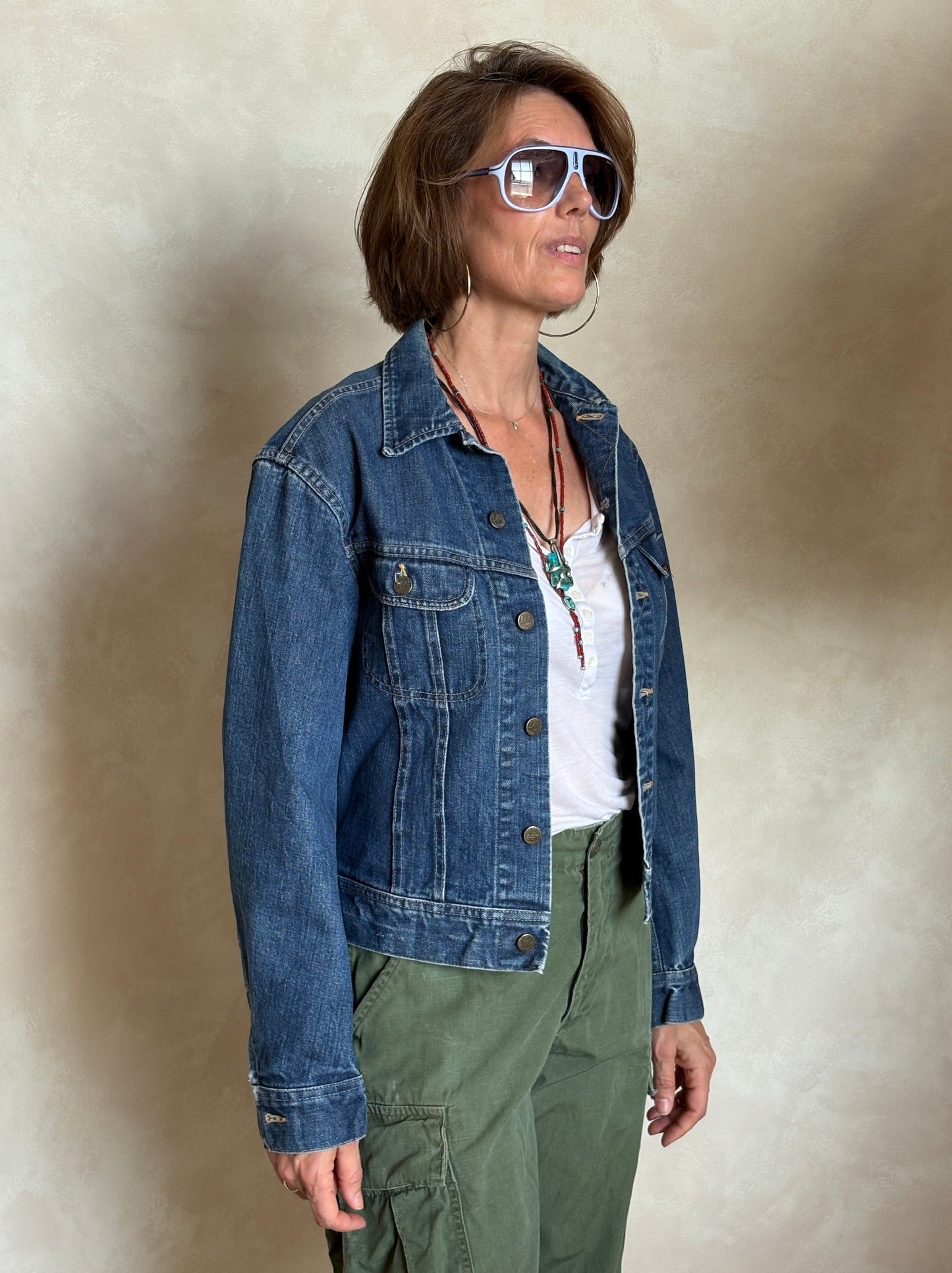 Size 38US / 48EU . Vintage 80s Lee Denim Jacket – 2 Pockets – Made in USA
