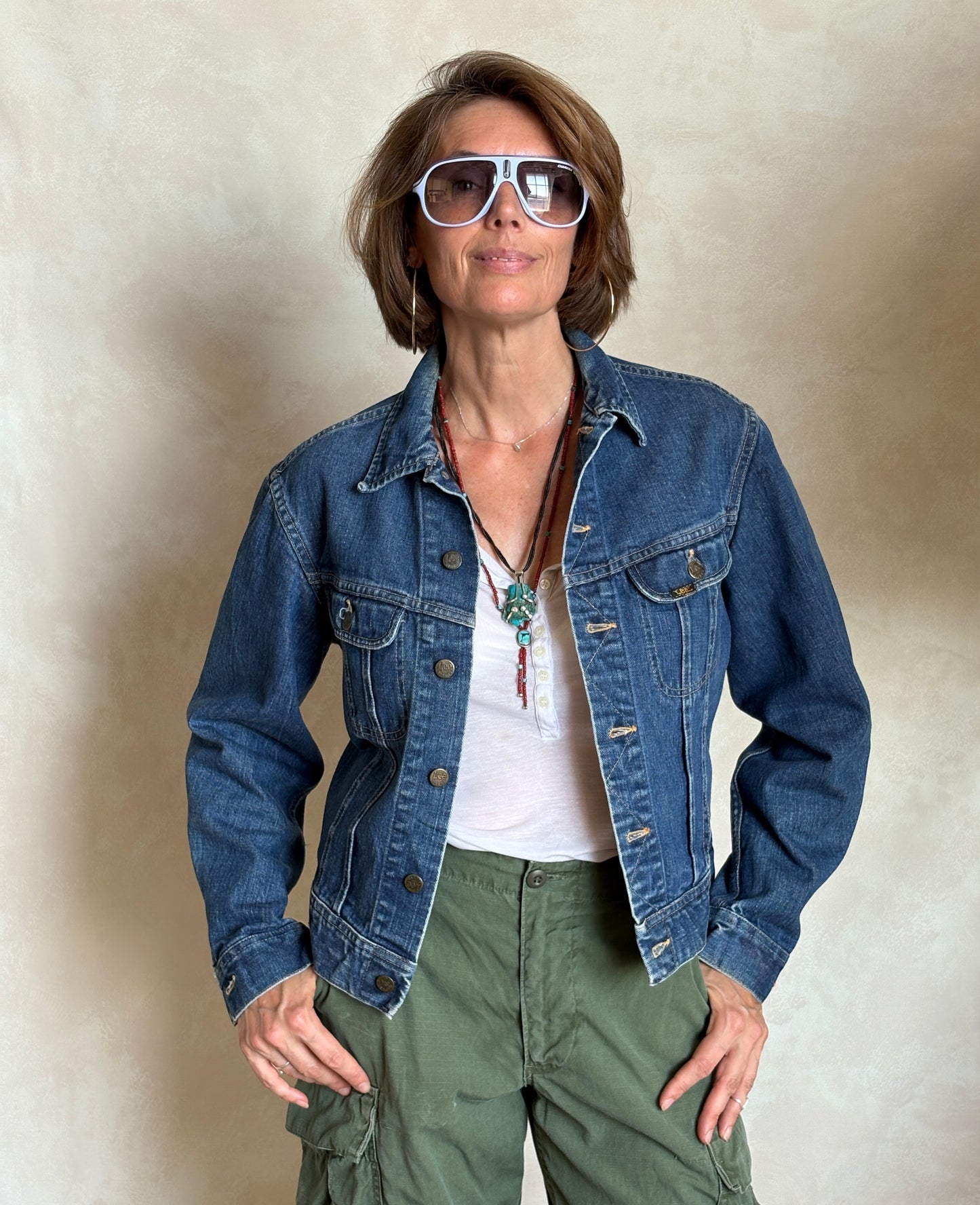 Size 38US / 48EU . Vintage 80s Lee Denim Jacket – 2 Pockets – Made in USA