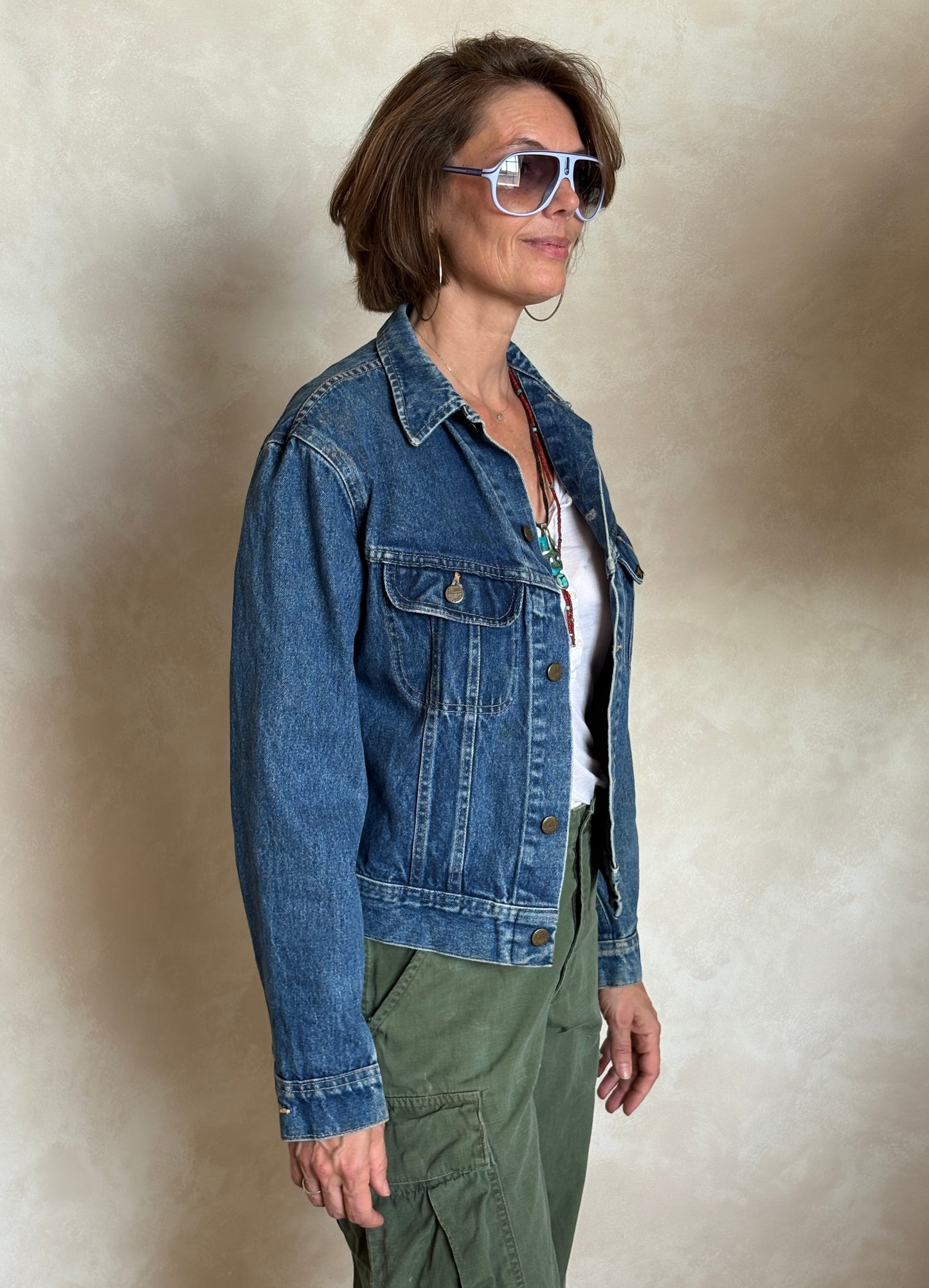 Size 36US / 46EU .  Vintage 80s Lee Denim Jacket – 2 Pockets – Made in USA