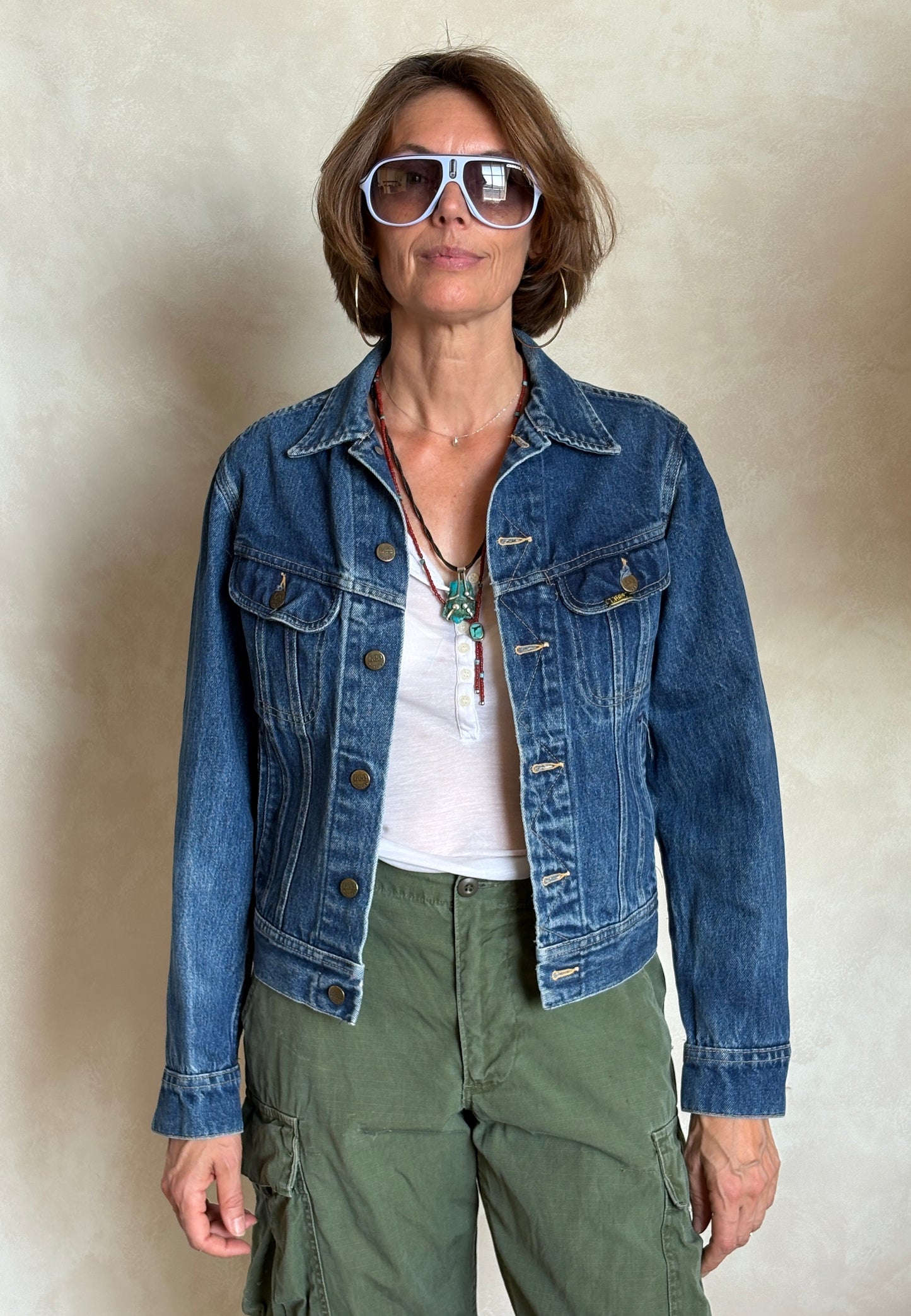 Size 36US / 46EU .Vintage 80s Lee Denim Jacket – 4 Pockets – Made in USA