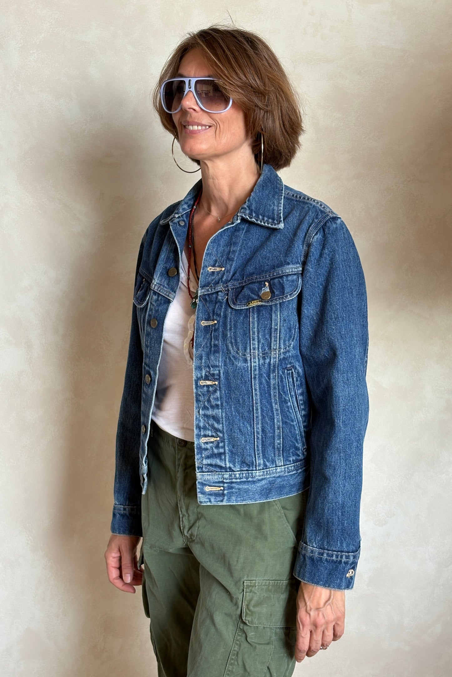 Size 36US / 46EU .Vintage 80s Lee Denim Jacket – 4 Pockets – Made in USA