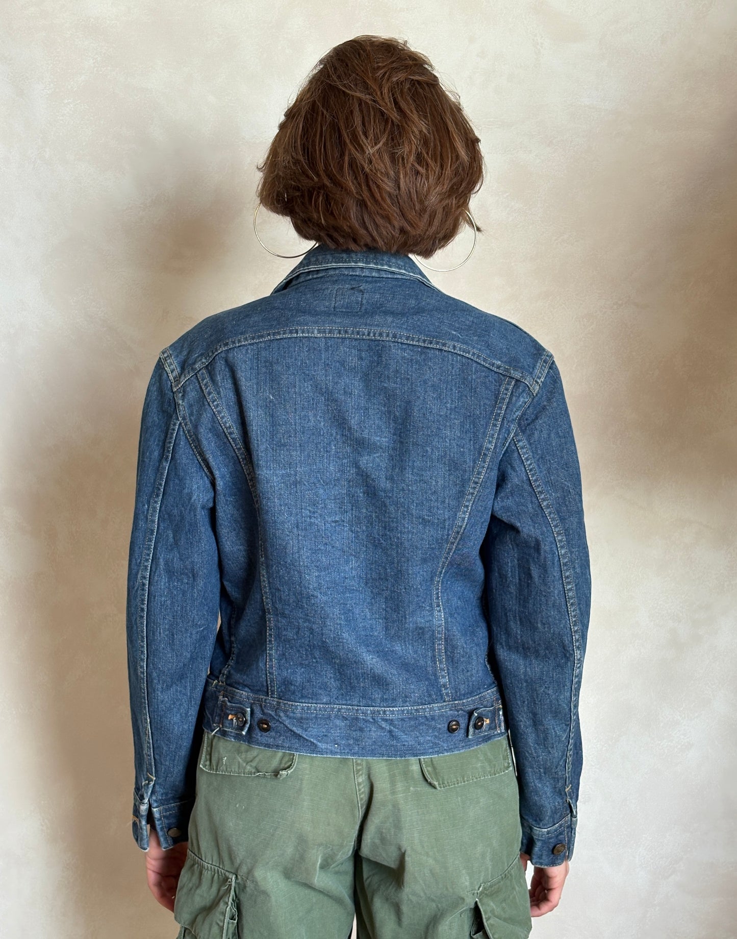 Size 34/3636. Vintage 70s Lee Union Made Denim Shirt – 2 Pockets – Made in USA