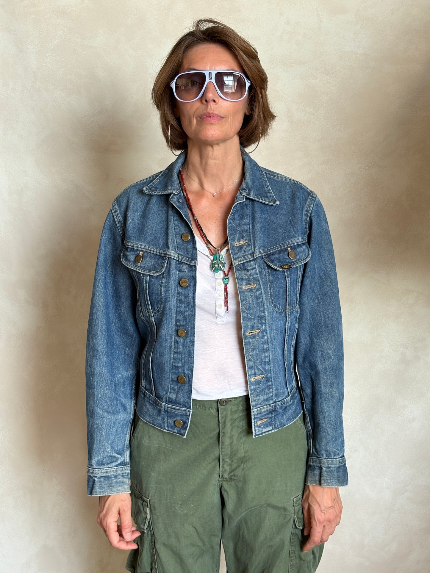 Size 34US / 44EU .Vintage 70s Lee Denim Jacket – Union Made – 2 Pockets – Made in USA