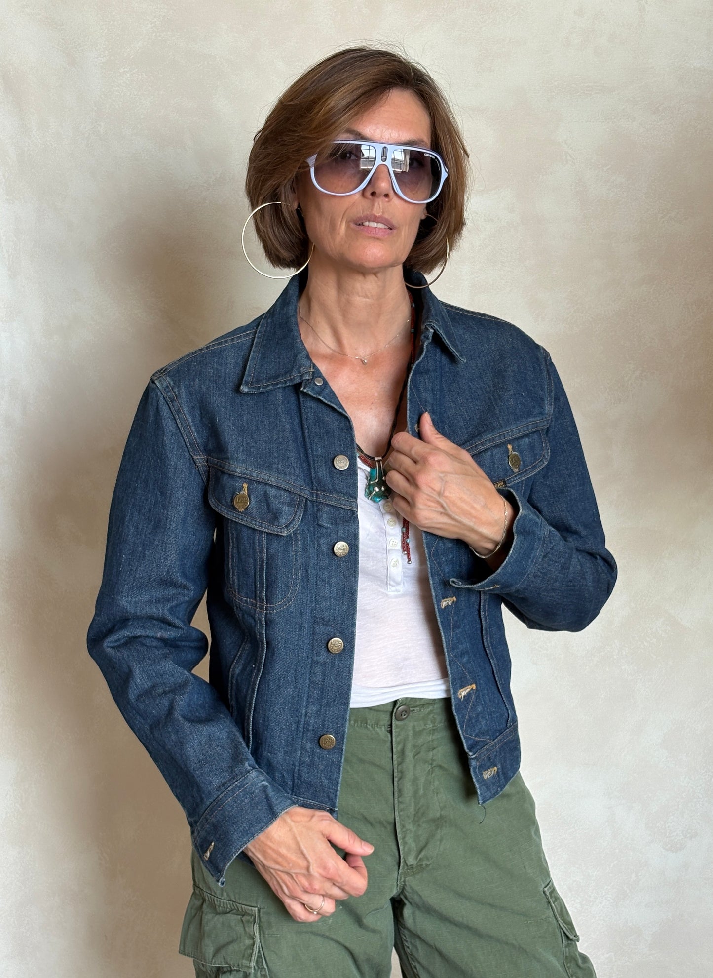 Size 36US / 46EU .Vintage 80s Lee Denim Jacket – 2 Pockets – Made in USA