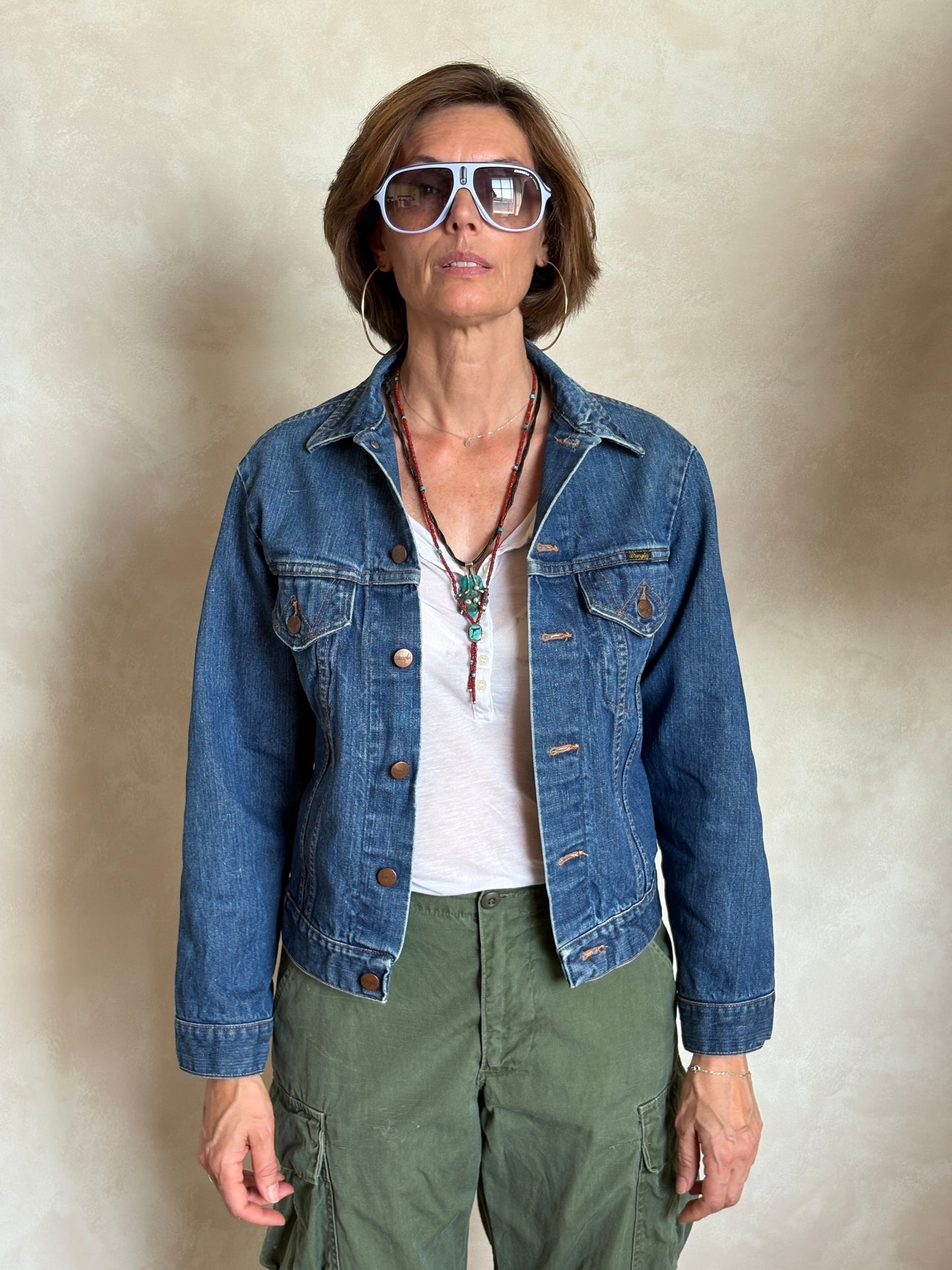 Size 36US /46EU. Vintage 70s Wrangler Denim Jacket – 2 Pockets – Made in USA