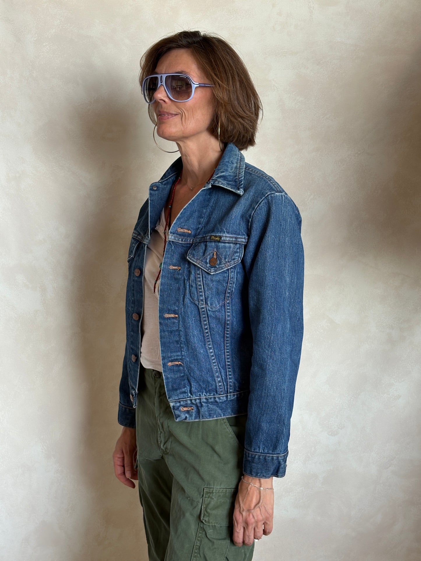 Size 36US /46EU. Vintage 70s Wrangler Denim Jacket – 2 Pockets – Made in USA