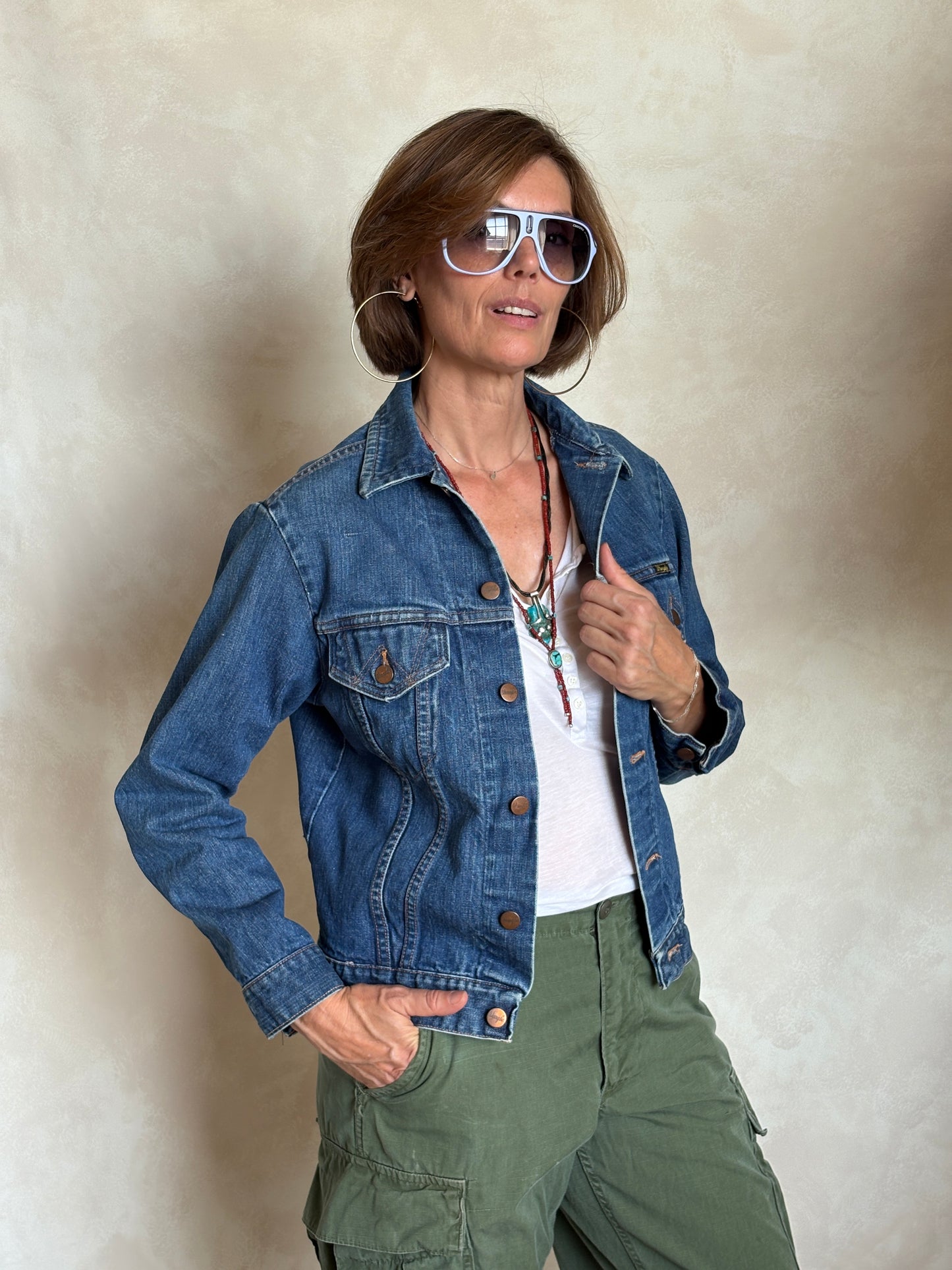 Size 36US /46EU. Vintage 70s Wrangler Denim Jacket – 2 Pockets – Made in USA