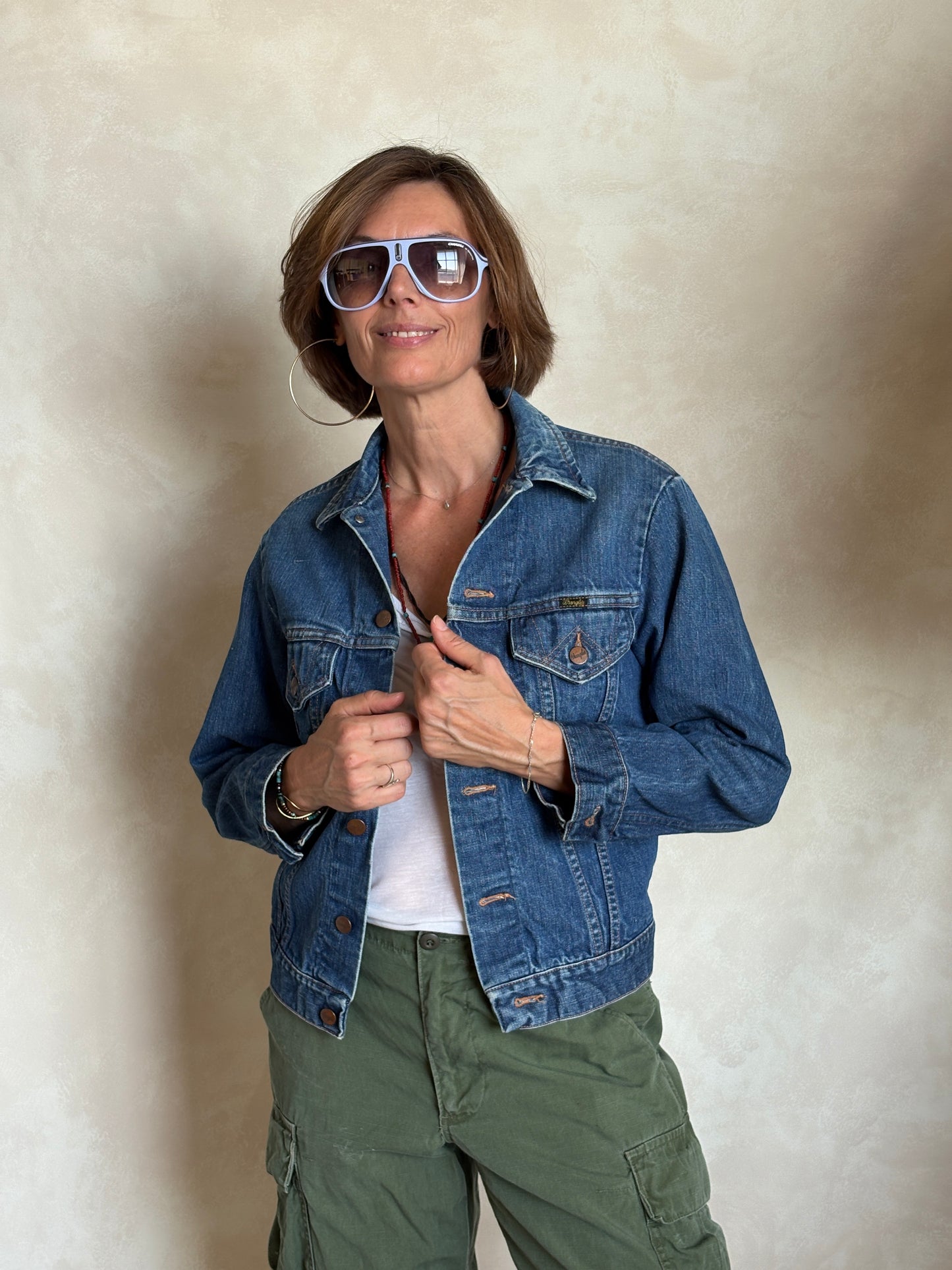 Size 36US /46EU. Vintage 70s Wrangler Denim Jacket – 2 Pockets – Made in USA