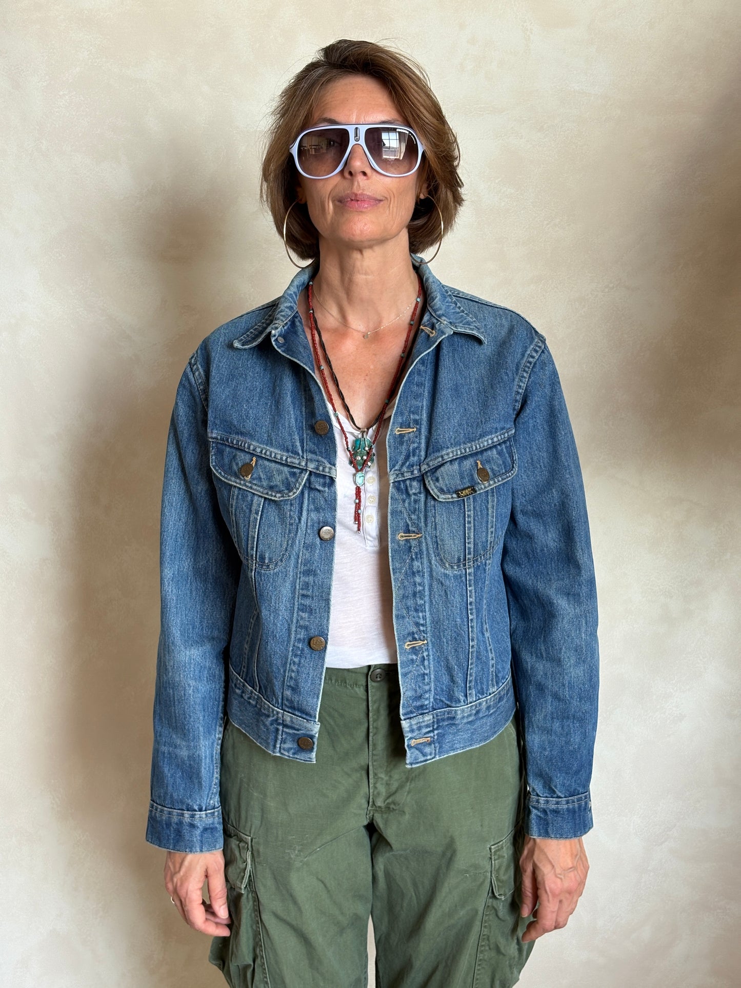 Size youth 20.  Vintage 80s Lee Denim Jacket – 2 Pockets – Made in USA USA