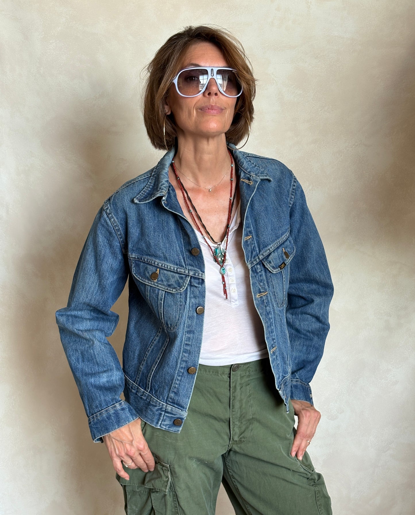 Size youth 20.  Vintage 80s Lee Denim Jacket – 2 Pockets – Made in USA USA