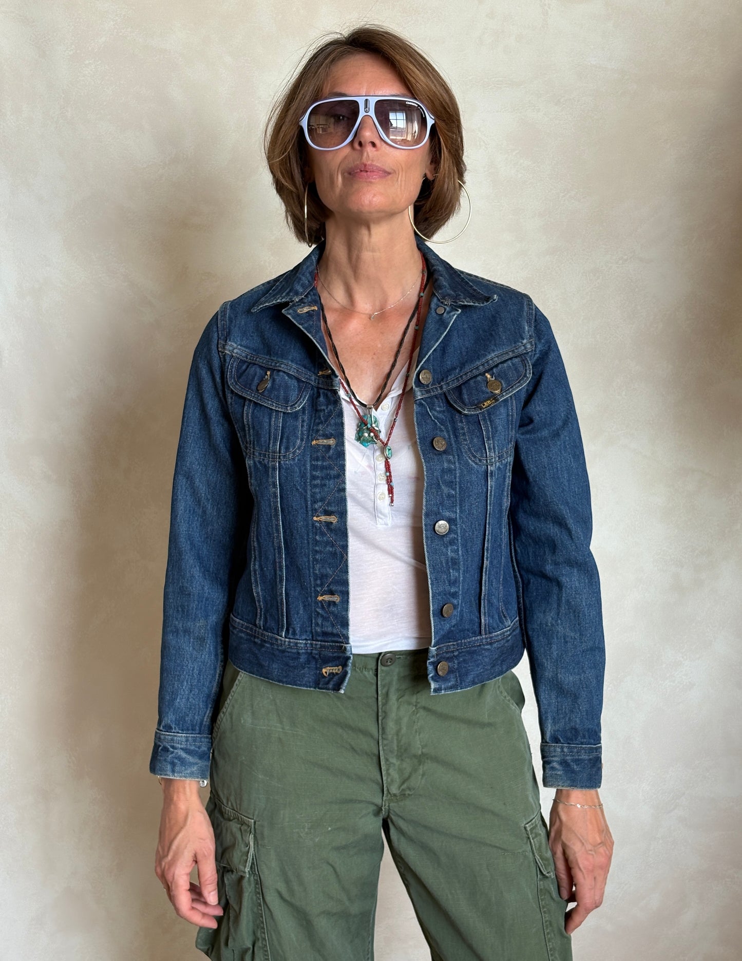 Size 5/6 USA .Vintage 70s Lee Denim Jacket – 2 Pockets – Made in USA