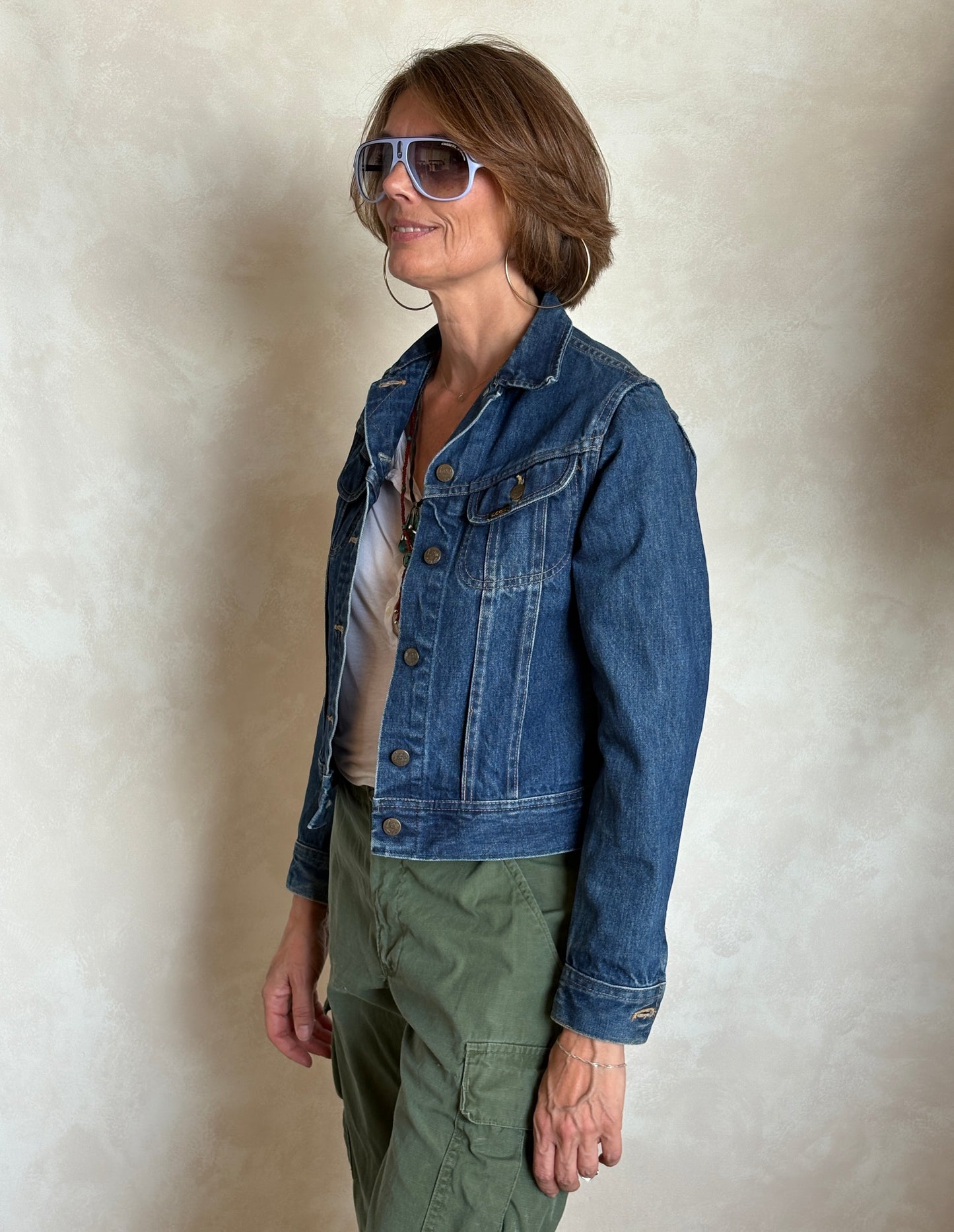 Size 5/6 USA .Vintage 70s Lee Denim Jacket – 2 Pockets – Made in USA